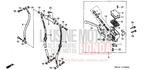 VORDERRADBREMSE HAUPTZYLINDER CB450SJ de 1988